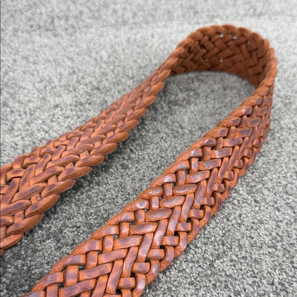 Braided Brown Belt with Silver Buckle Womens 40" Leather Boho Vintage Western - Picture 9 of 11